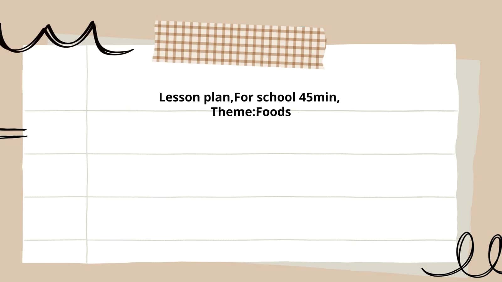 Foods Lesson Plan
