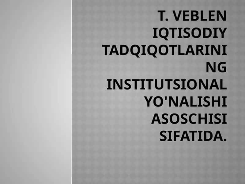 Torsteyn Veblen iqtisodiyotasi