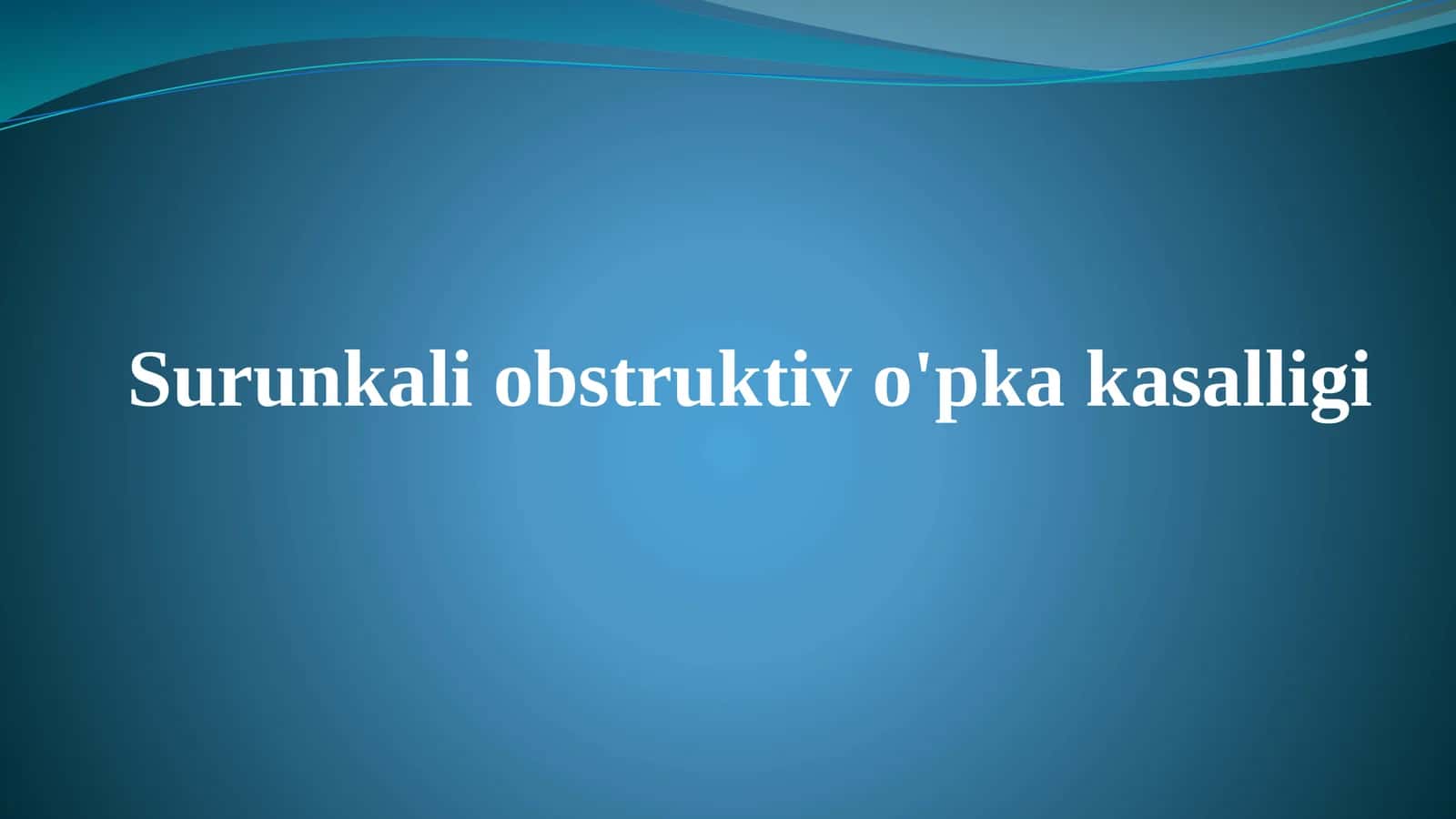 Surunkali obstruktiv o'pka kasalligi