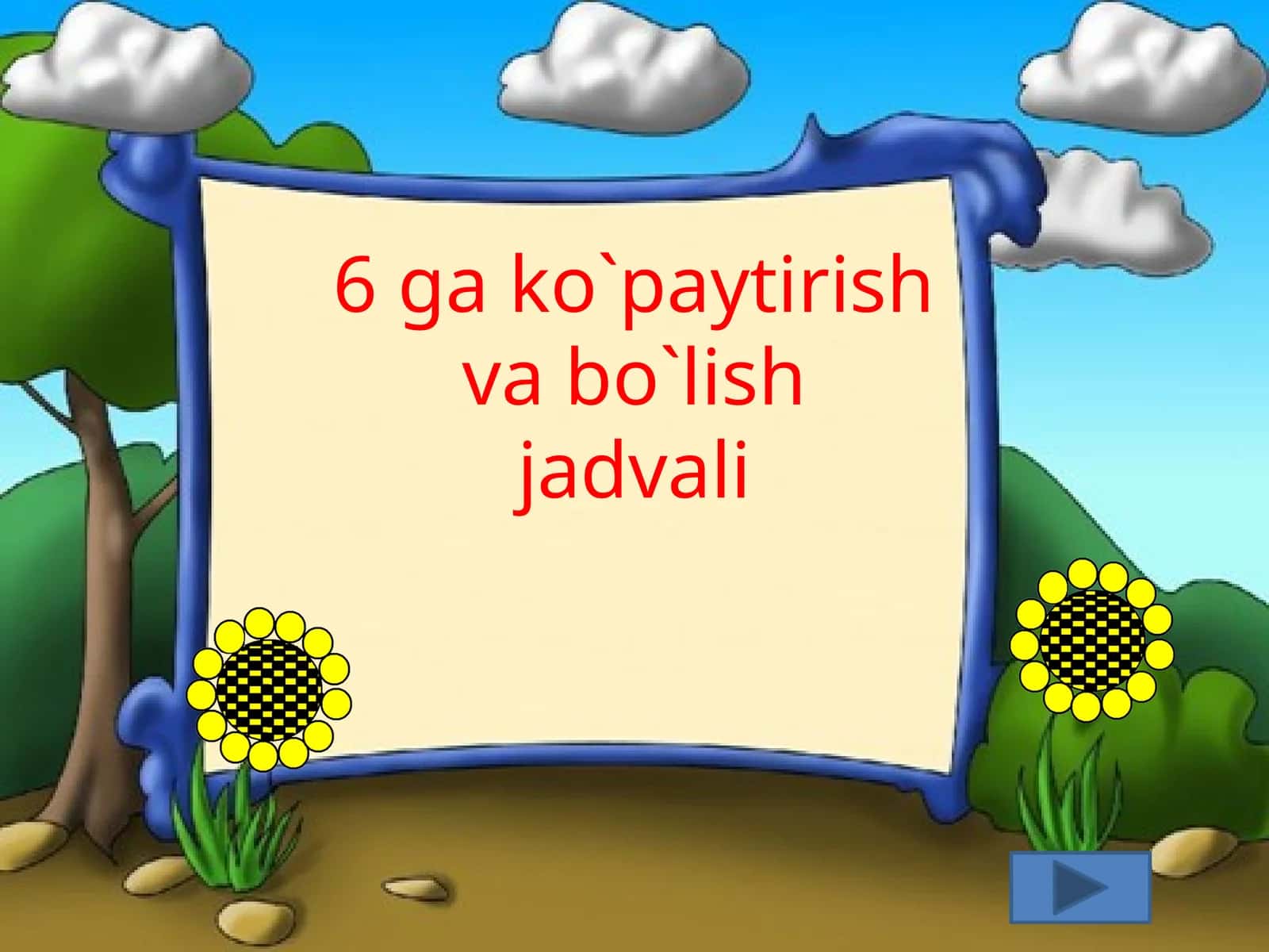 6gako`paytirish vabo`lish jadvali