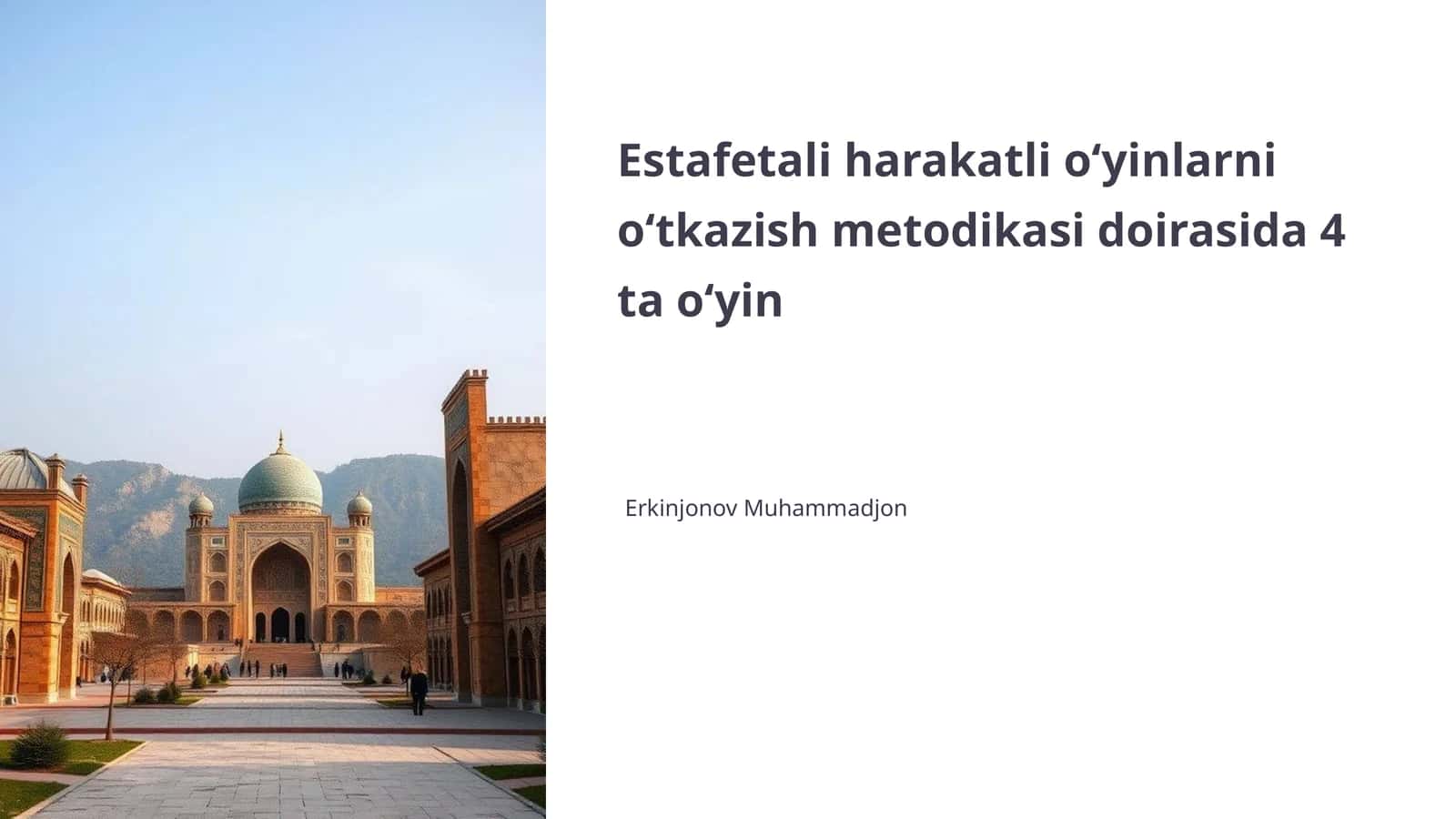 Estafetali harakatli o‘yinlarni o‘tkazish metodikasi