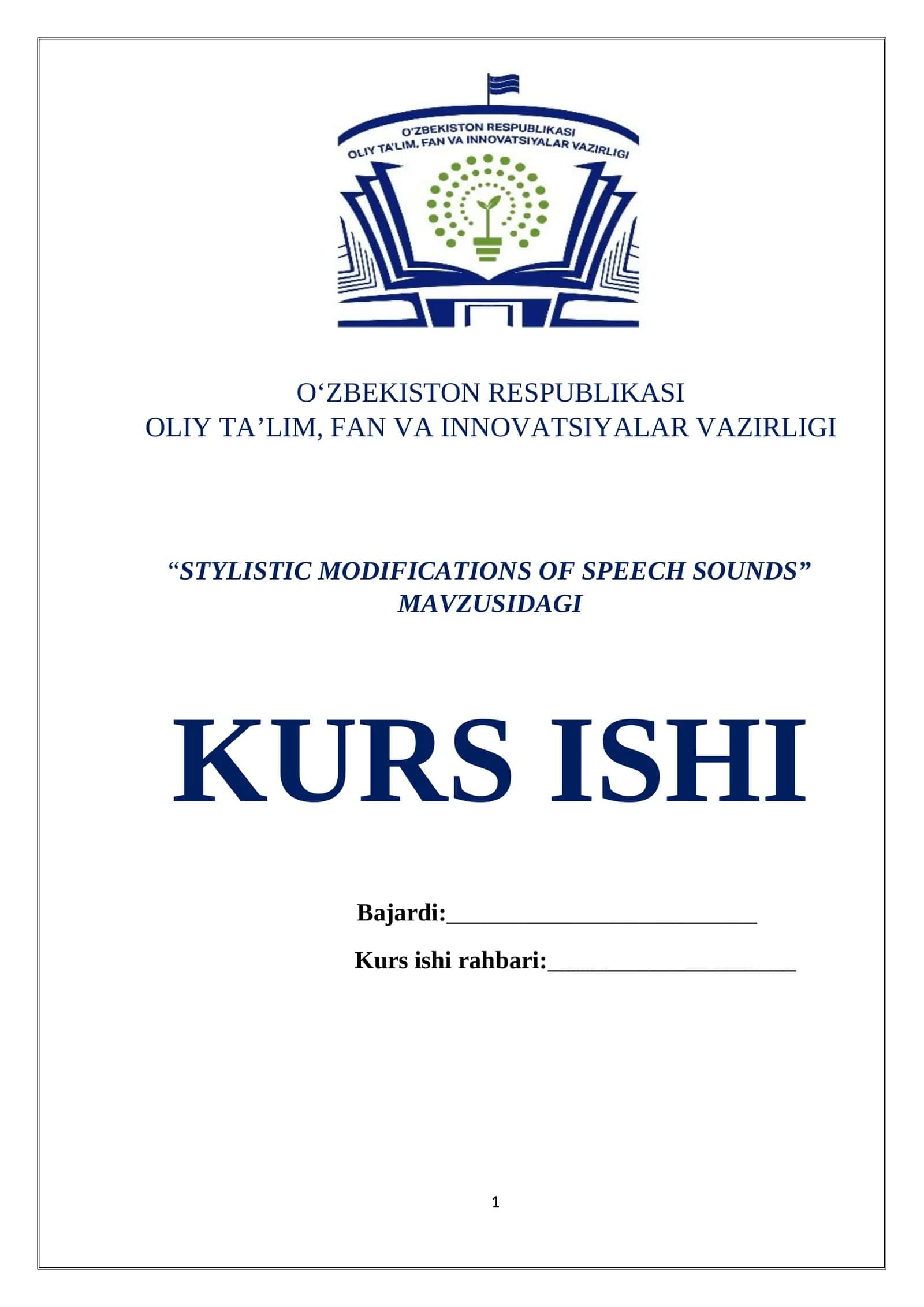STYLISTIC MODIFICATIONS OF SPEECH SOUNDS