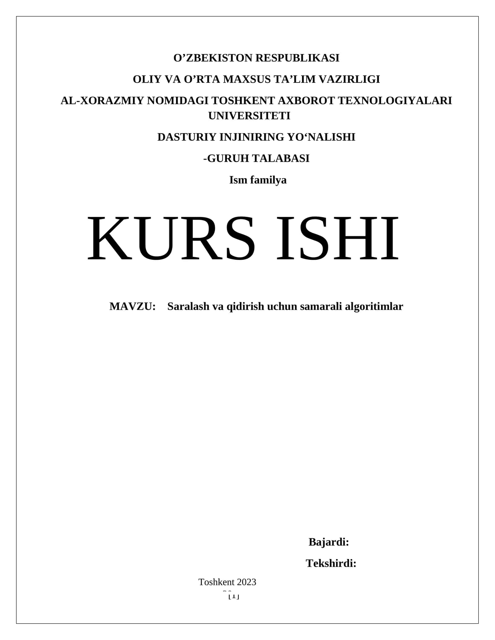 Saralash va qidirish uchun samarali algoritimlar