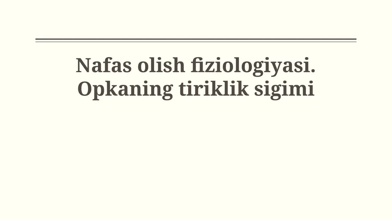 O'pka hayotiy sig'imi