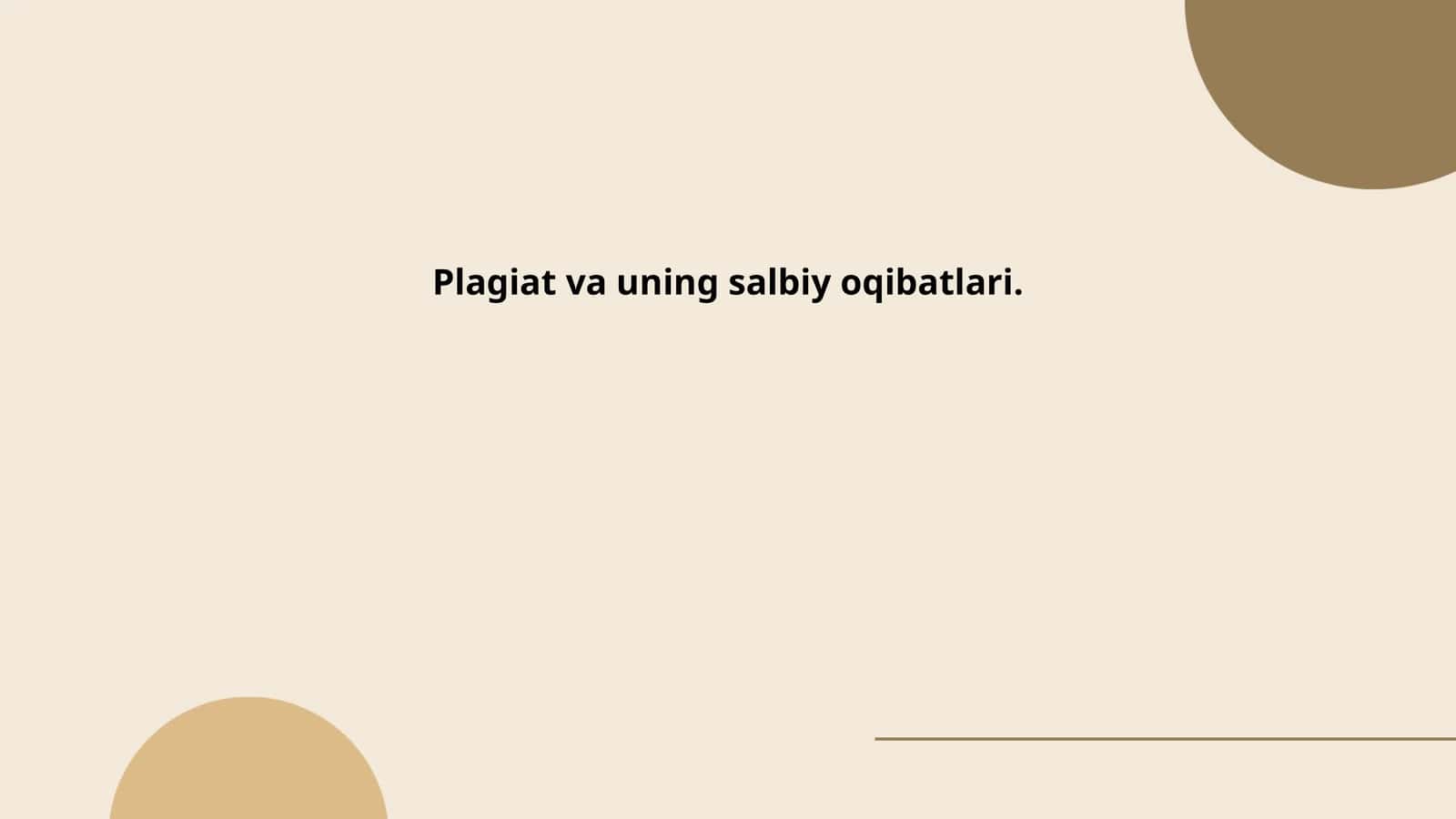 Plagiat va uning salbiy oqibatlari