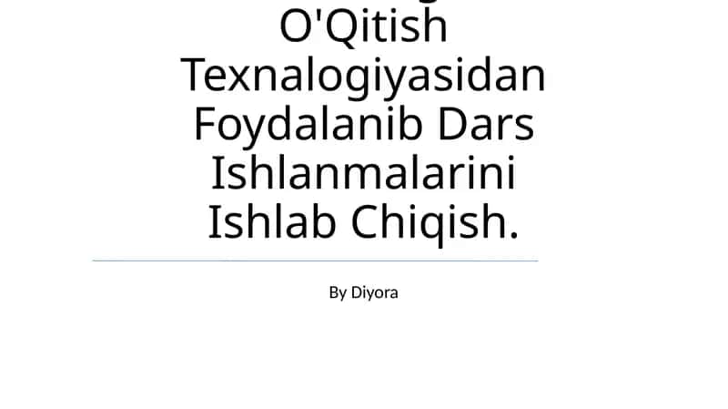 Nuklein Kislotalar Mavzusini Bo'Yicha O'Qituvchi Va O'Quvchi Hamkorligida O'Qitish Texnalogiyasidan Foydalanib Dars Ishlanmalarini Ishlab Chiqish