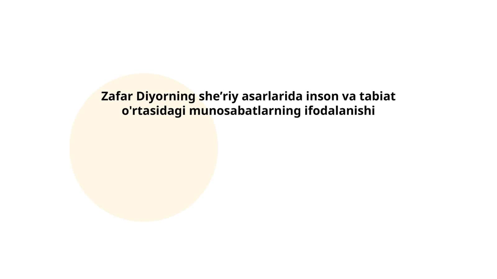 Inson va tabiat birligi sheʼriyatda
