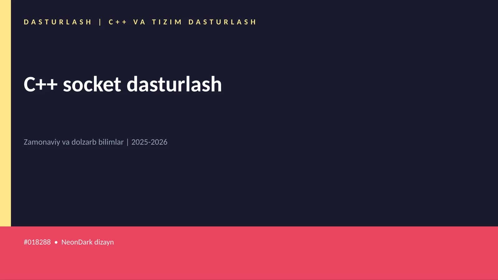 C++ VA TIZIM DASTURLASH