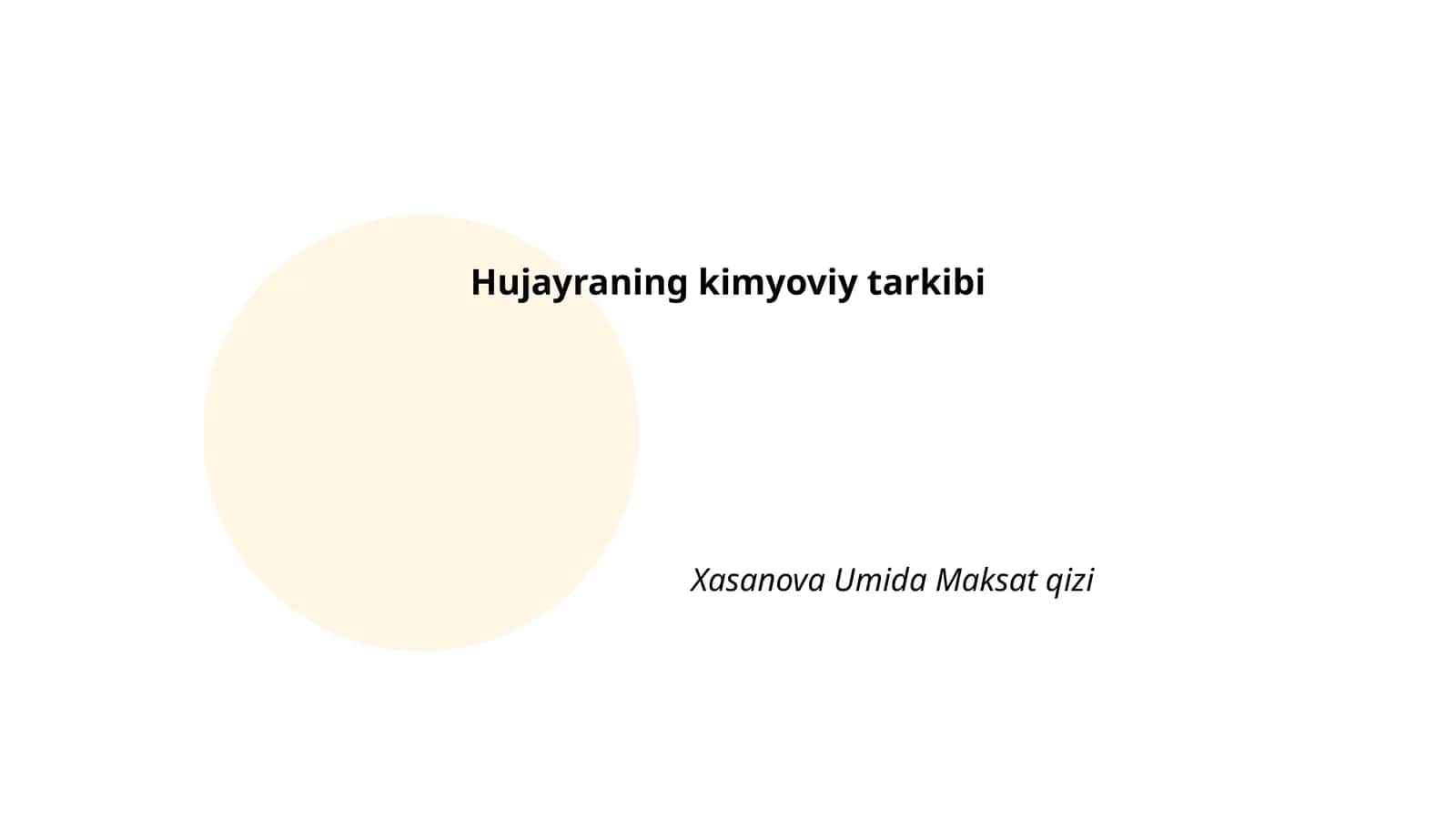 Hujayraning kimyoviy tarkibi