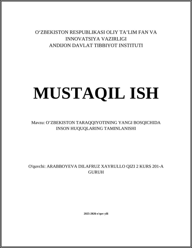 Inson Huquqlarini Kafolatlash