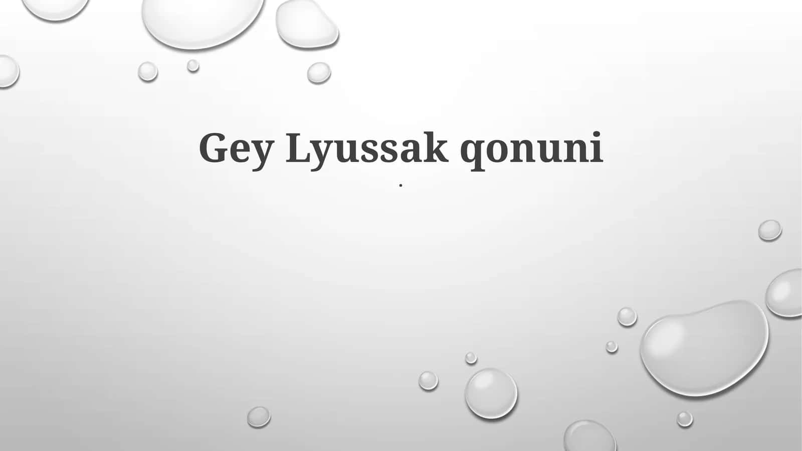 Gay-Lussac qonuni