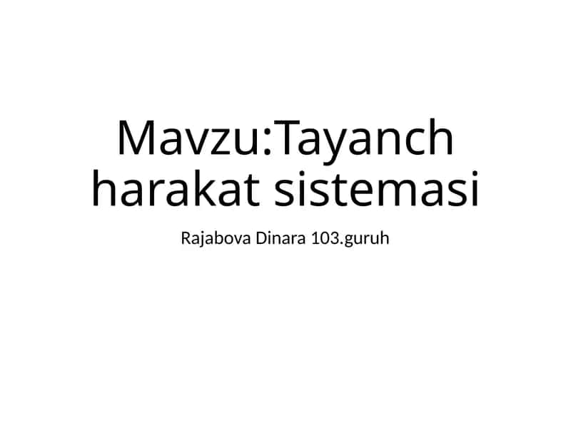Tayanch harakat sistemasi