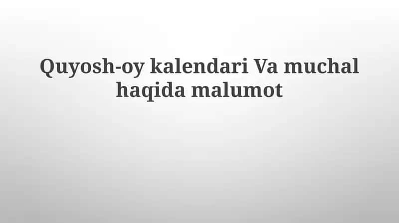 Quyosh-oy kalendari