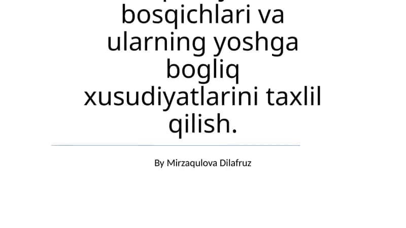 Nutq rivojlanish bosqichlari