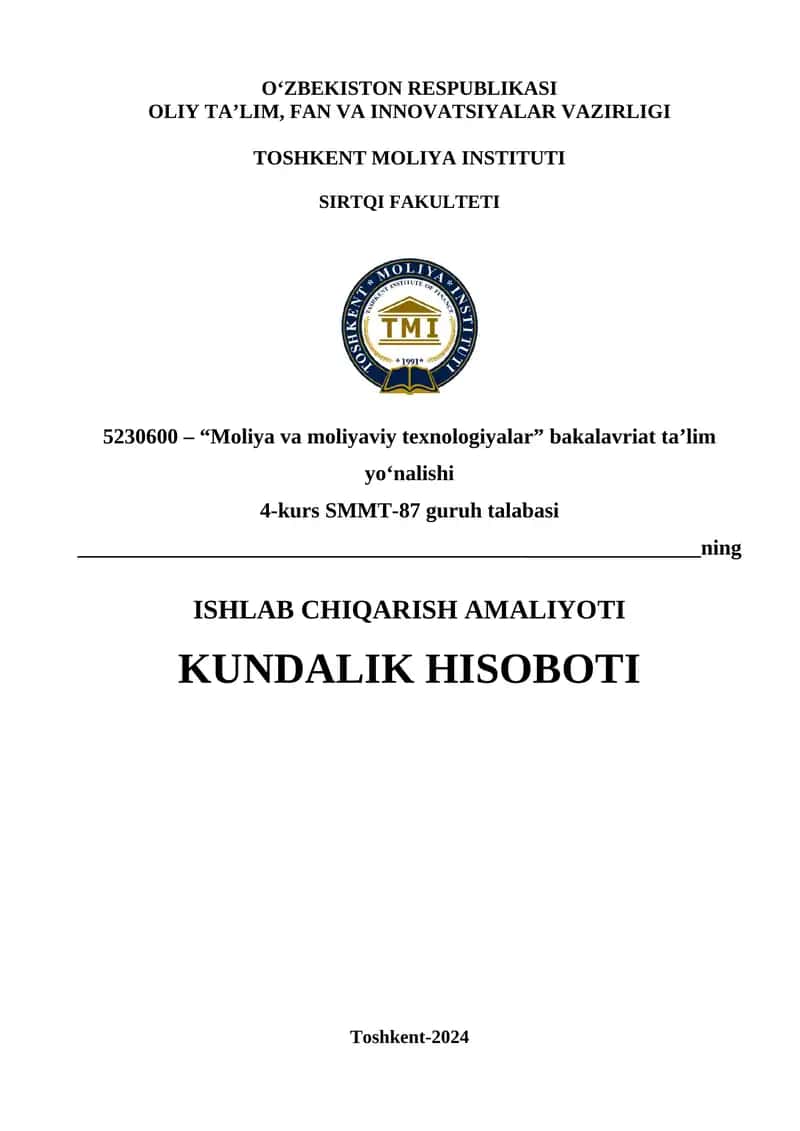 Ishlab Chiqarish Amaliyoti