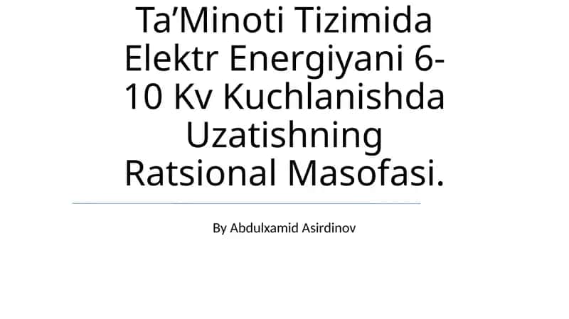 Shahar Elektr Ta’Minoti Tizimi