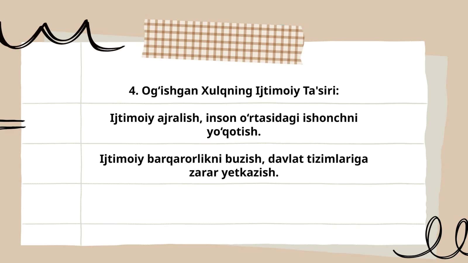 Og‘ishgan Xulqning Ijtimoiy Ta'siri