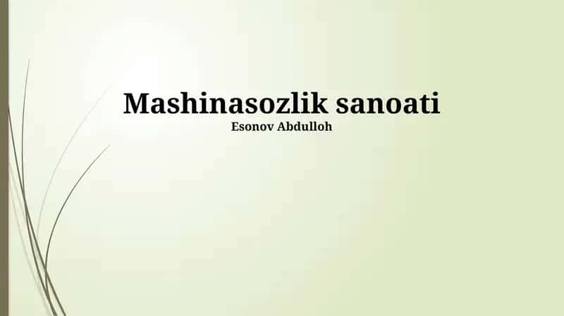 Mashinasozlik sanoati