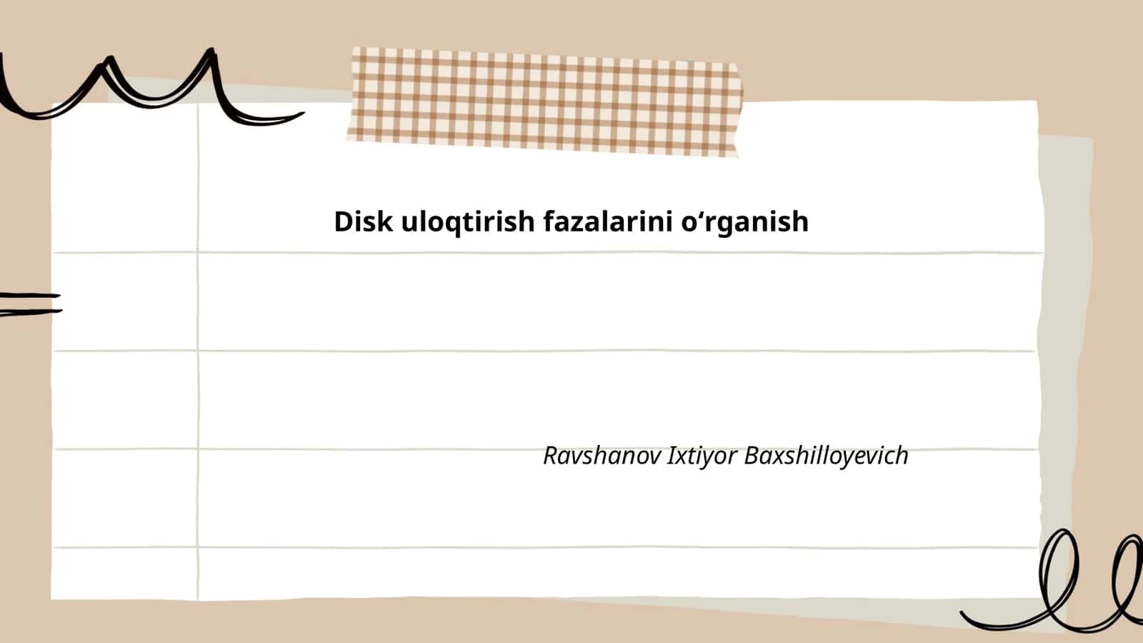 Disk uloqtirish fazalarini oʻrganish