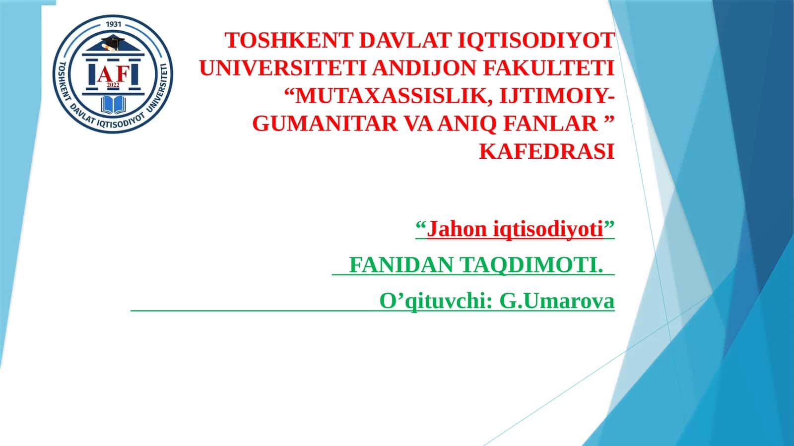 Xorijiy investitsiyalar va kreditlar hisobiga loyihalar