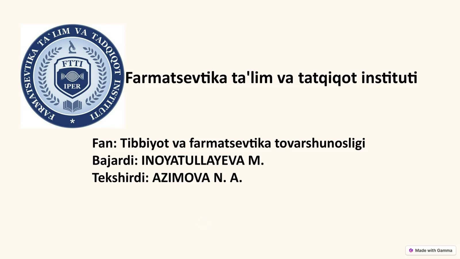 Farmatsevtik tovarlarni qadoqlash va markirovka