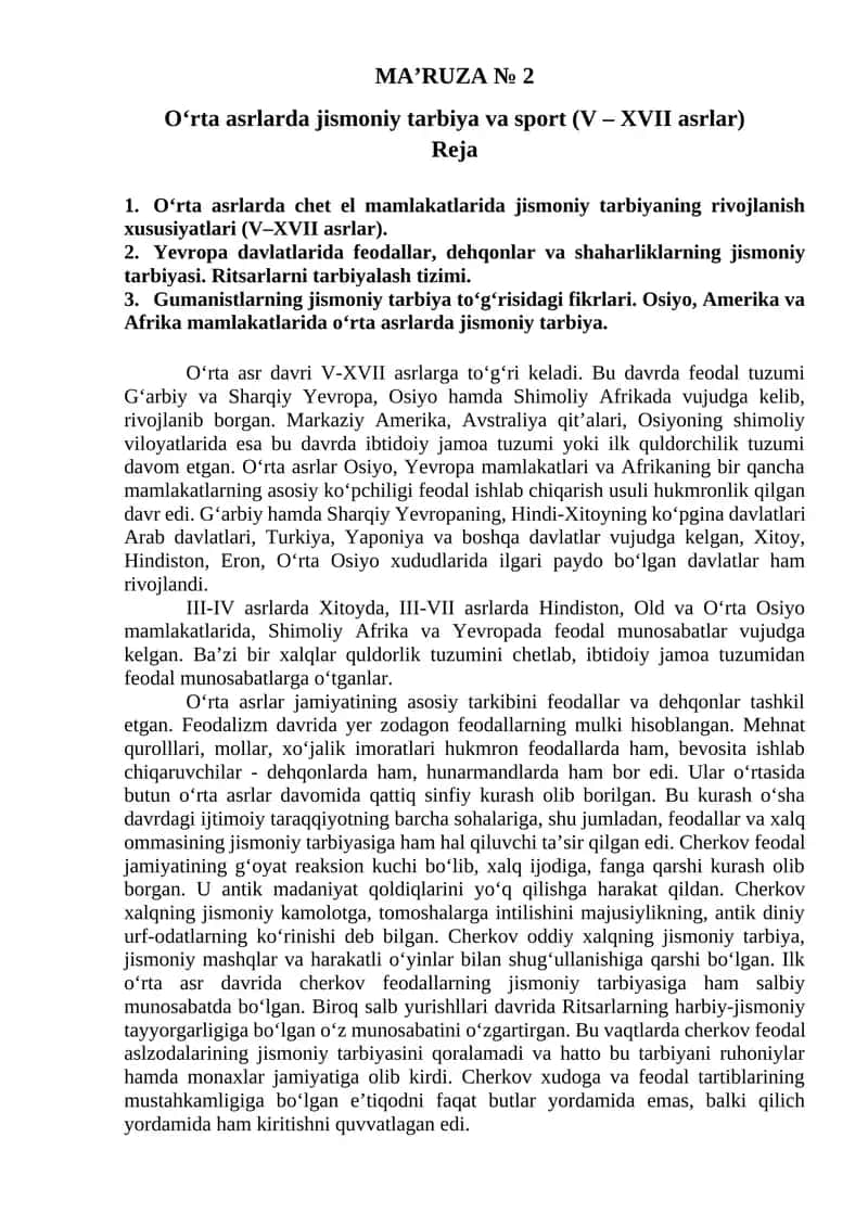 MA’RUZA № 2