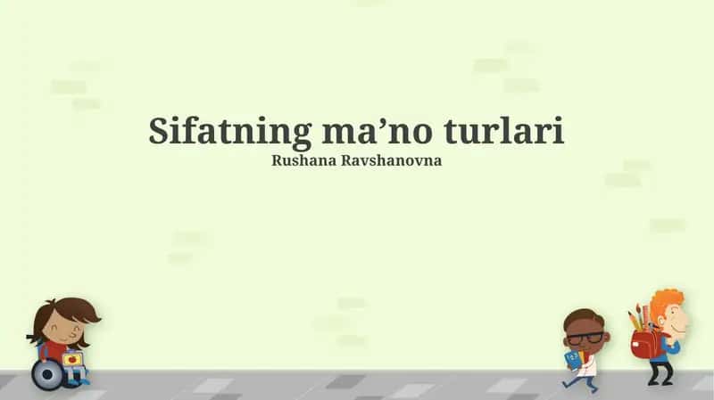 Sifatning maʼno turlari