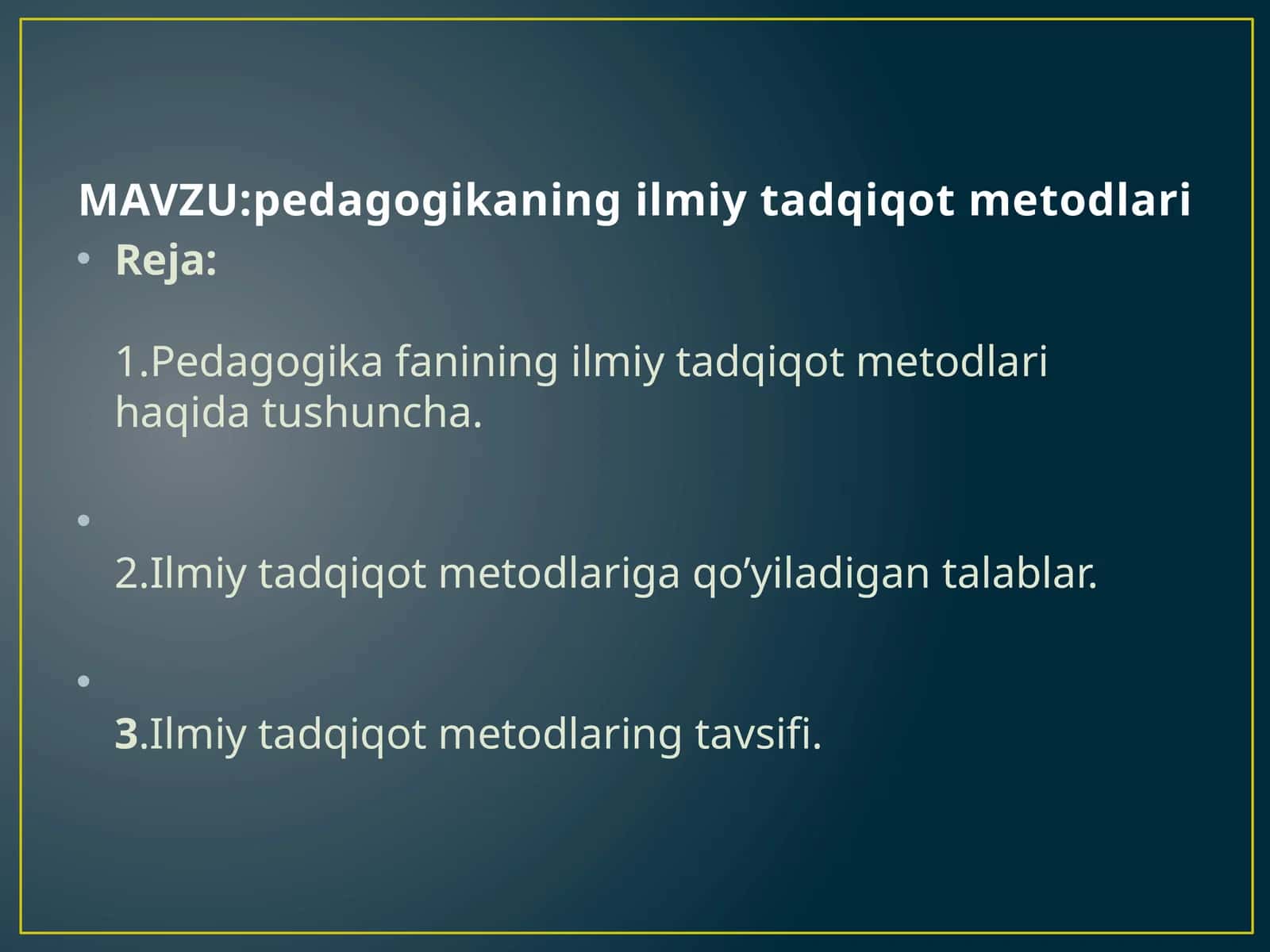 pedagogikaning ilmiy tadqiqot metodlari