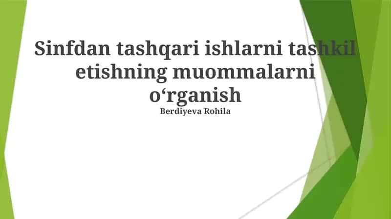 Qo'shimcha mashg'ulotlarni tashkil etish muammolari