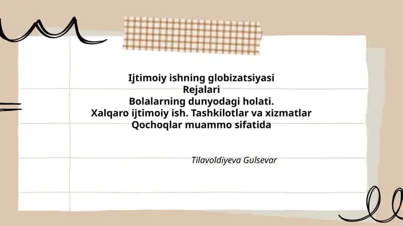Ijtimoiy ishning globalizatsiyasi: tamoyillar va jarayonlar