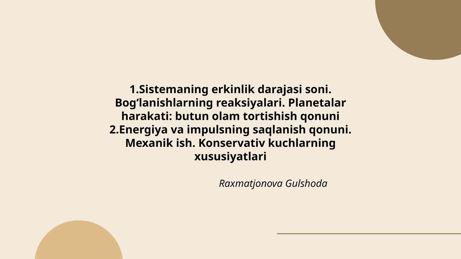 Planetalar harakati: butun olam tortishish qonuni