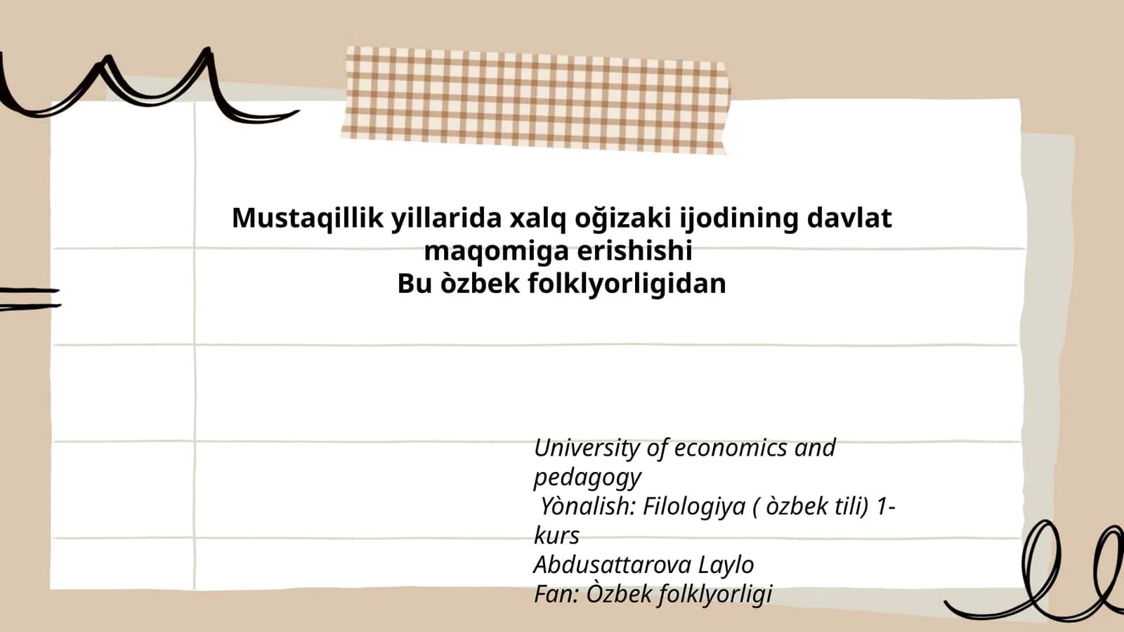 Mustaqillik yillarida xalq oğizaki ijodining davlat maqomiga erishishi
