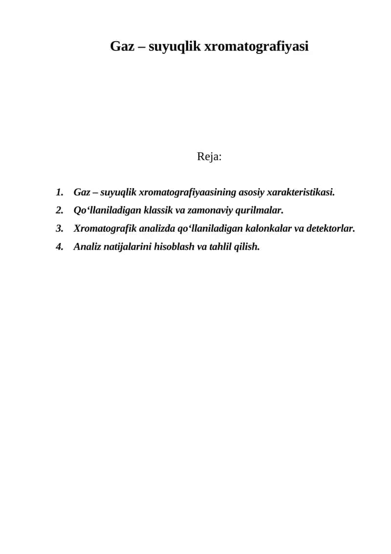 Gaz – suyuqlik xromatografiyasi