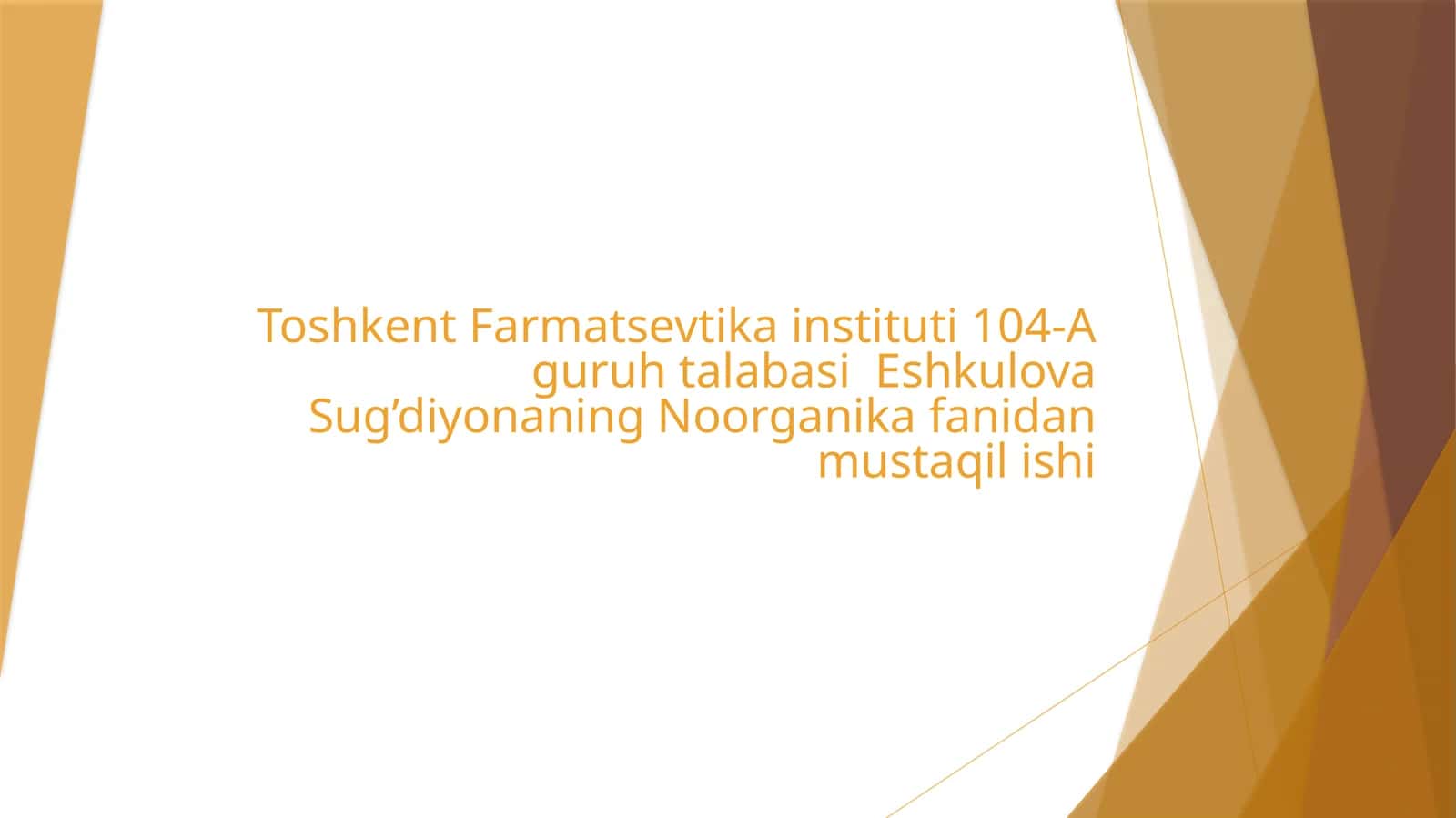 Meditsina kimyosida kompleks birikmalar ishlab chiqarish uchun laboratoriya sintezining demonstratsi