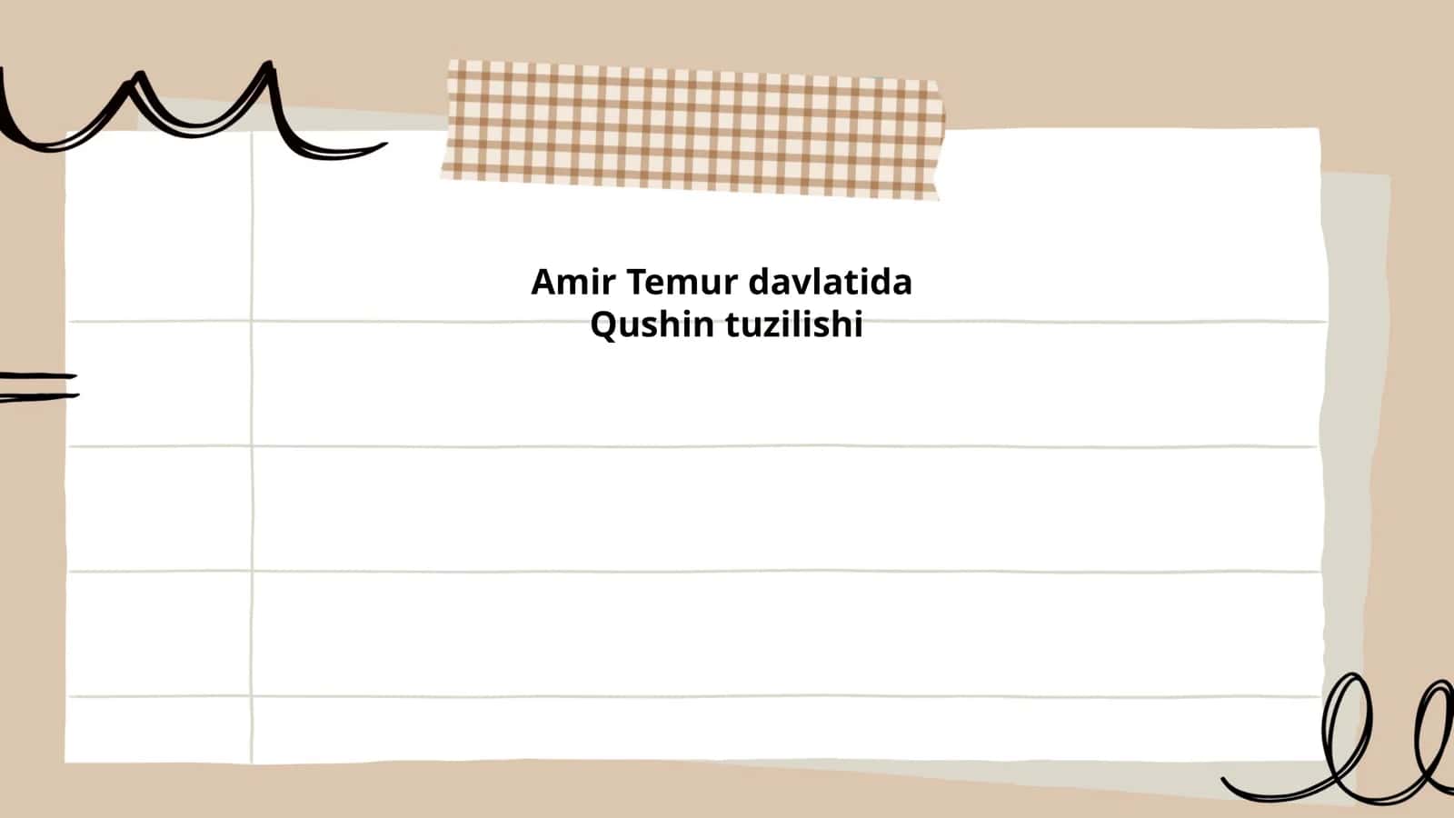Amir Temur davlatida Qushin tuzilishi