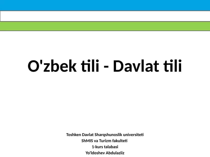 O'zbek tili