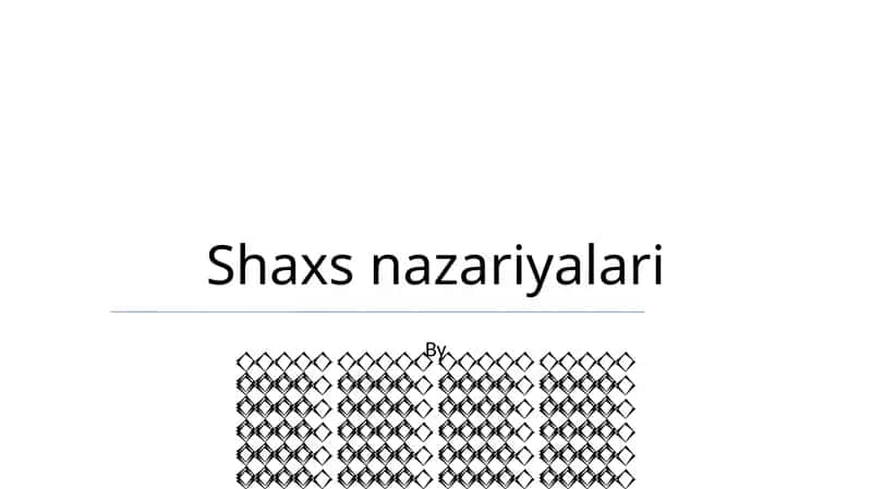 Shaxs nazariyalari