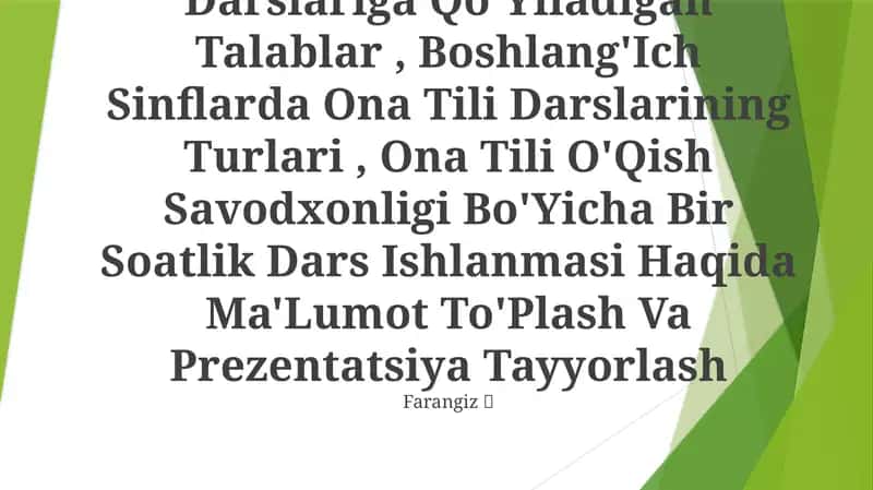 Ona Tilining O'Qitishning Maqsadi Va Vazifalari