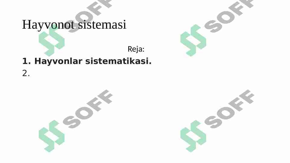 Hayvonot sistemasi