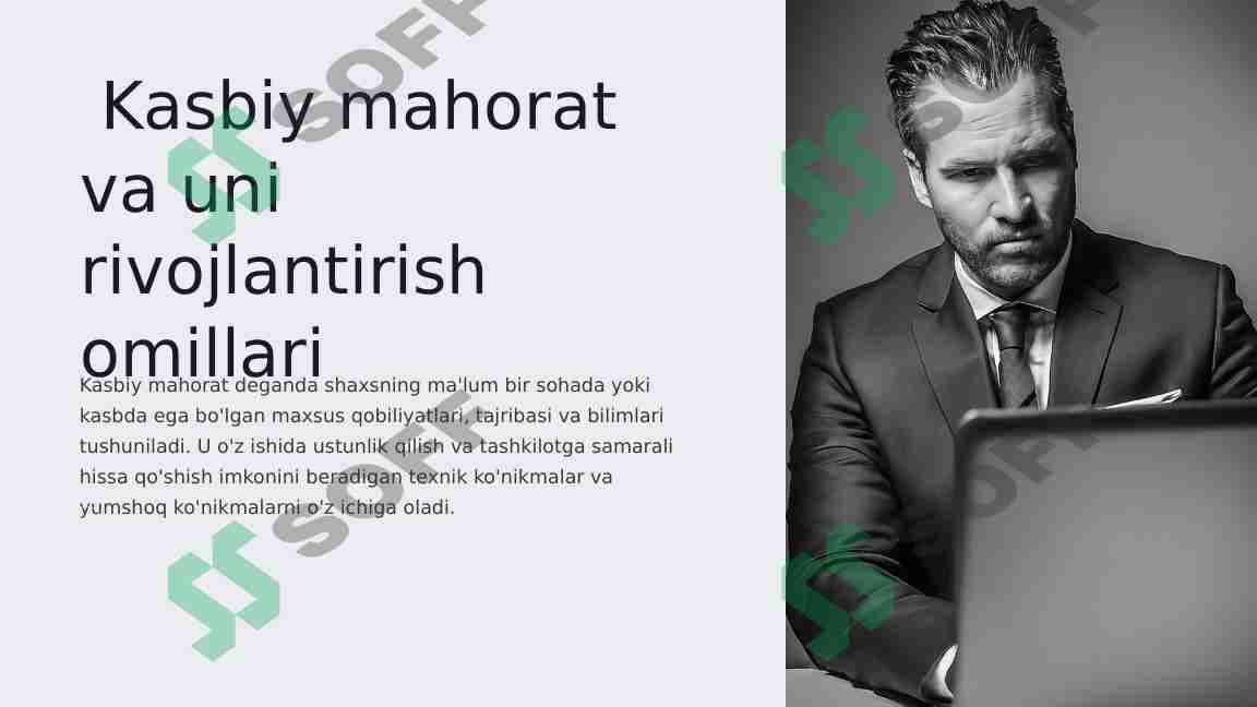 Kasbiy mahorat va uni rivojlantirish omillari