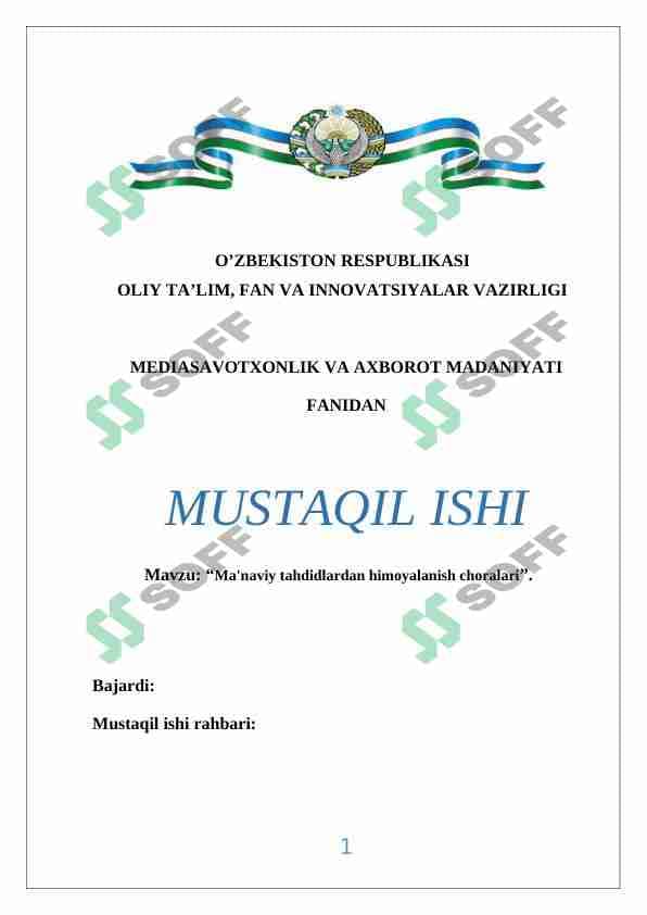 Ma'naviy tahdidlardan himoyalanish choralari