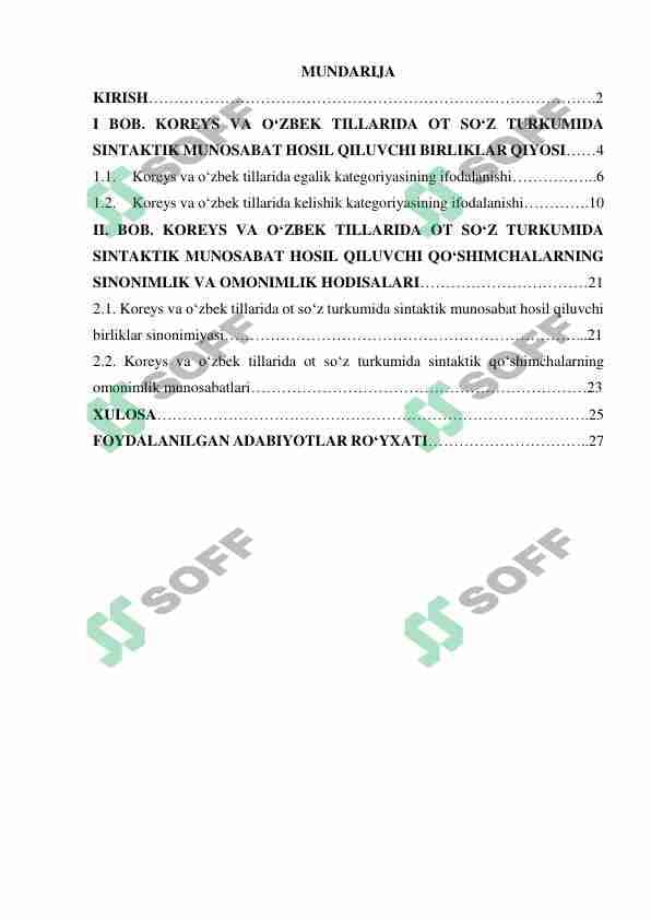Koreys va o'zbek tillarida ot so'z turkumiga oid sintaktik munosabat hosil qiluvchi grammatik birliklarning qiyosi
