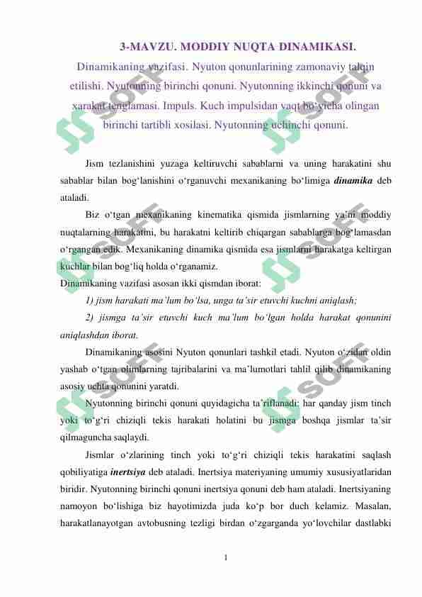MODDIY NUQTA DINAMIKASI