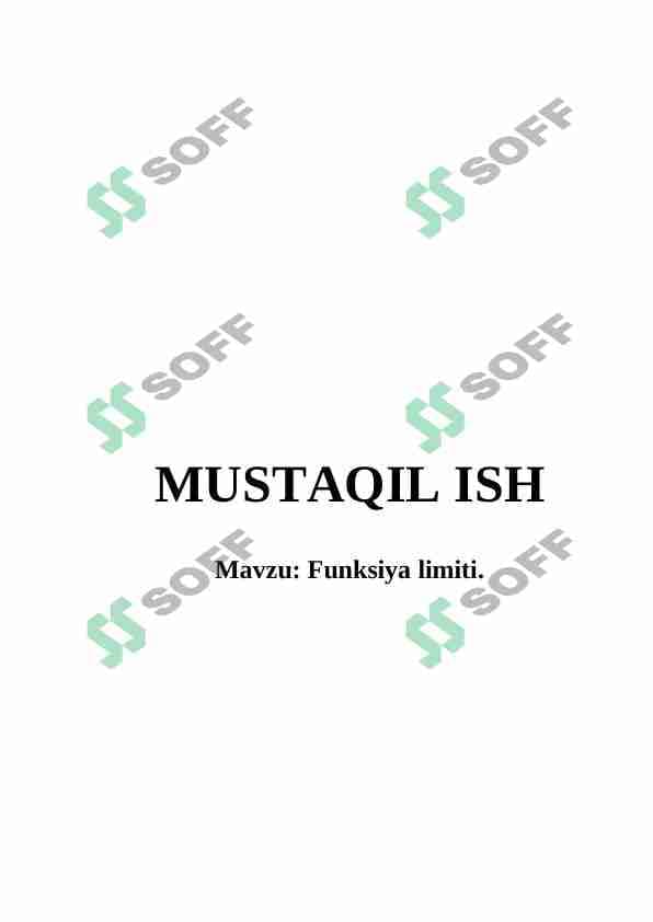 Funksiya limiti