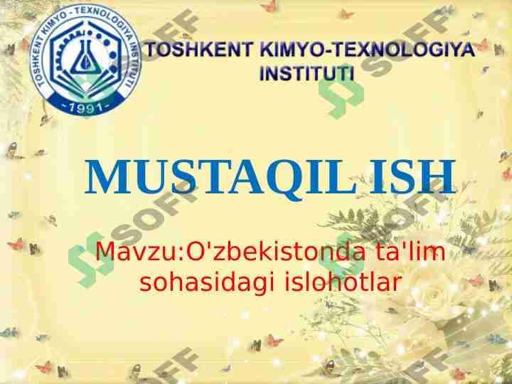 O'zbekistonda ta'lim sohasidagi islohotlar