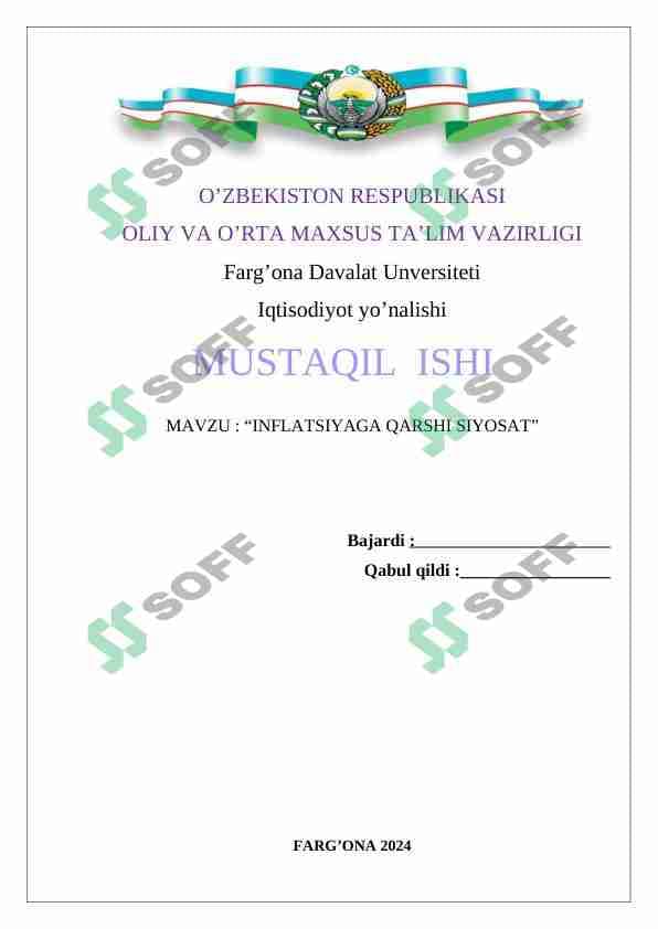 inflatsiyaga qarshi siyosat