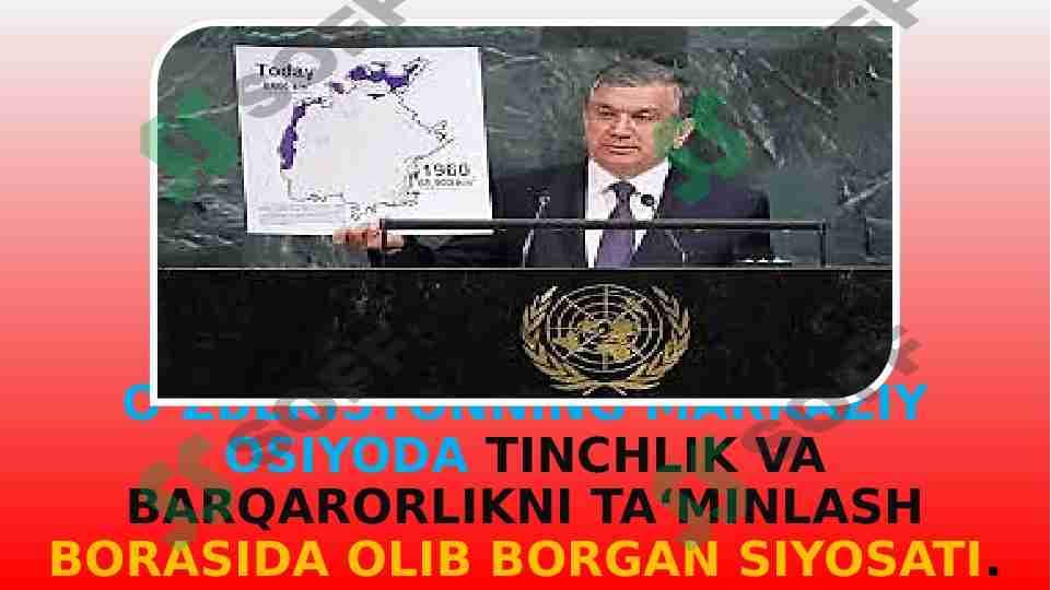 O'zbekistonning Markaziy Osiyoda tinchlik va barqarorlikni ta'minlash borasida olib borgan siyosati