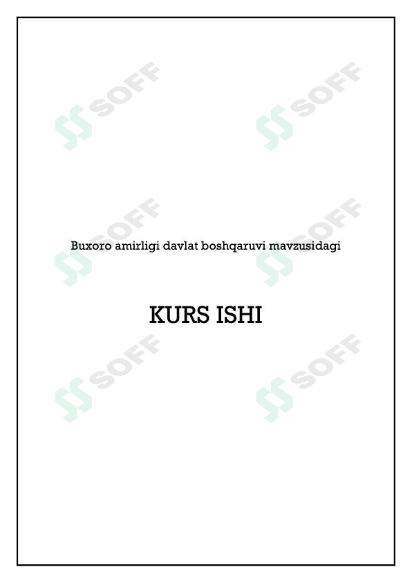 Buxoro amirligi davlat boshqaruvi mavzusidagi