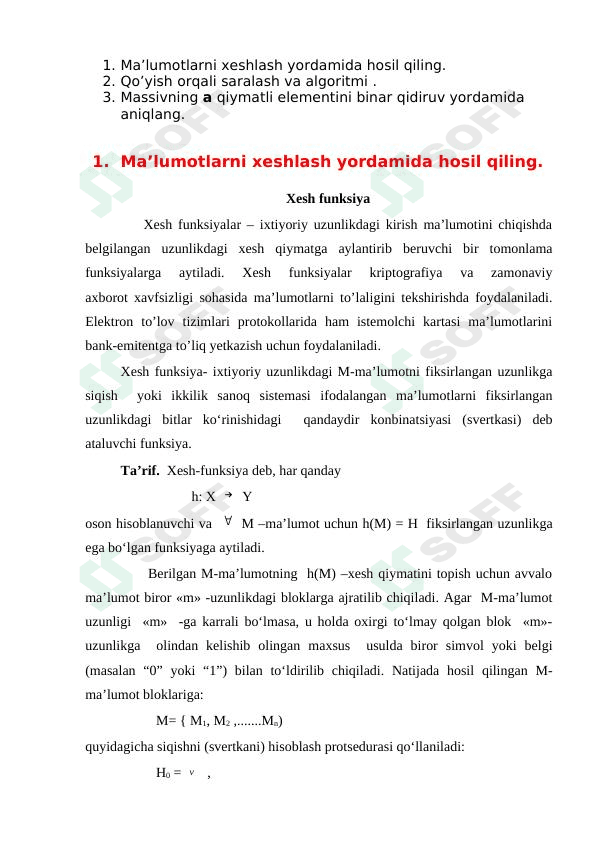 Maʼlumotlarni xeshlash