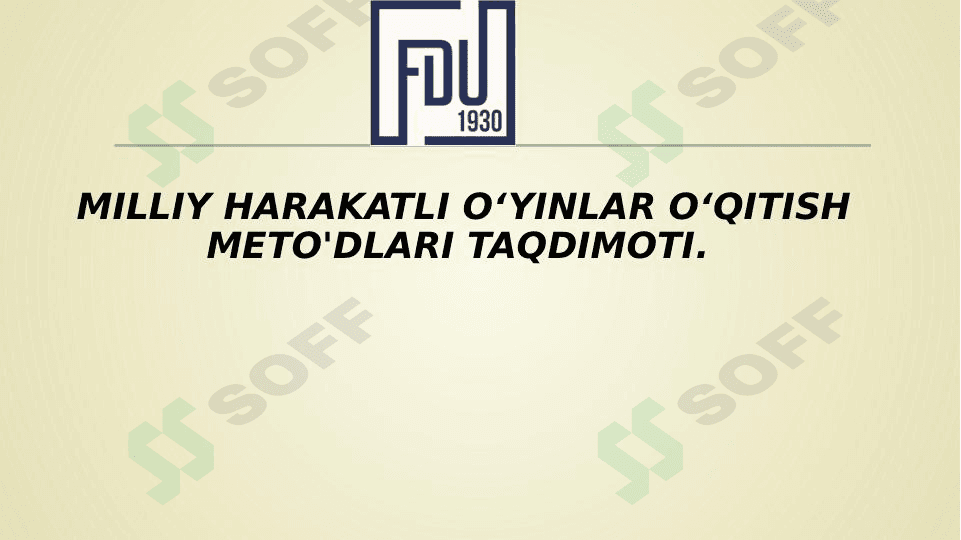 Milliy harakatli òyinlarni o'qitish metodlari.